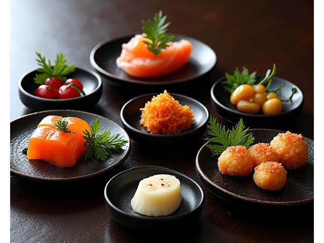 Beautifully plated seasonal Kaiseki dishes